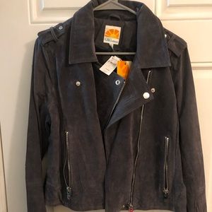 C&C California LEATHER Suede Biker Jacket